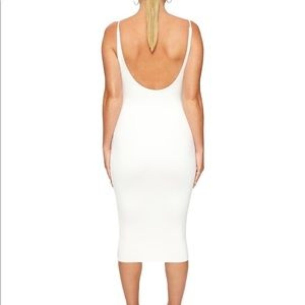 Naked Wardrobe - Scooped Up White Tank Dress - Hot
